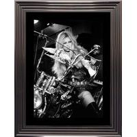 Affiche encadrée Noir et Blanc: Brigitte Bardot - En Harley Davidson - 50x70 cm (Cadre Glascow)